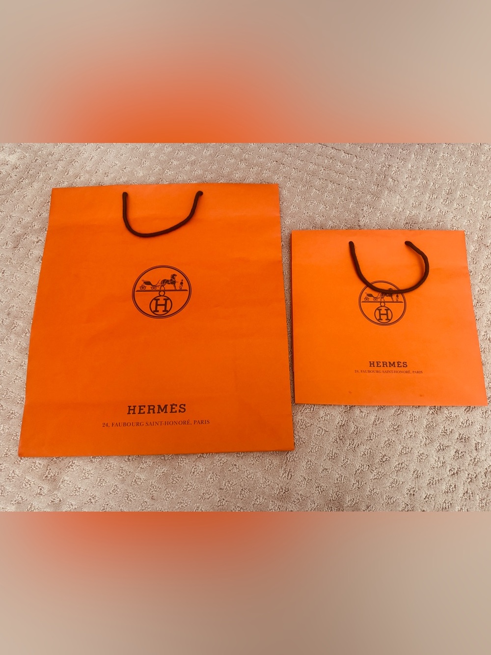2 Hermes  Orange shopping Tote bags